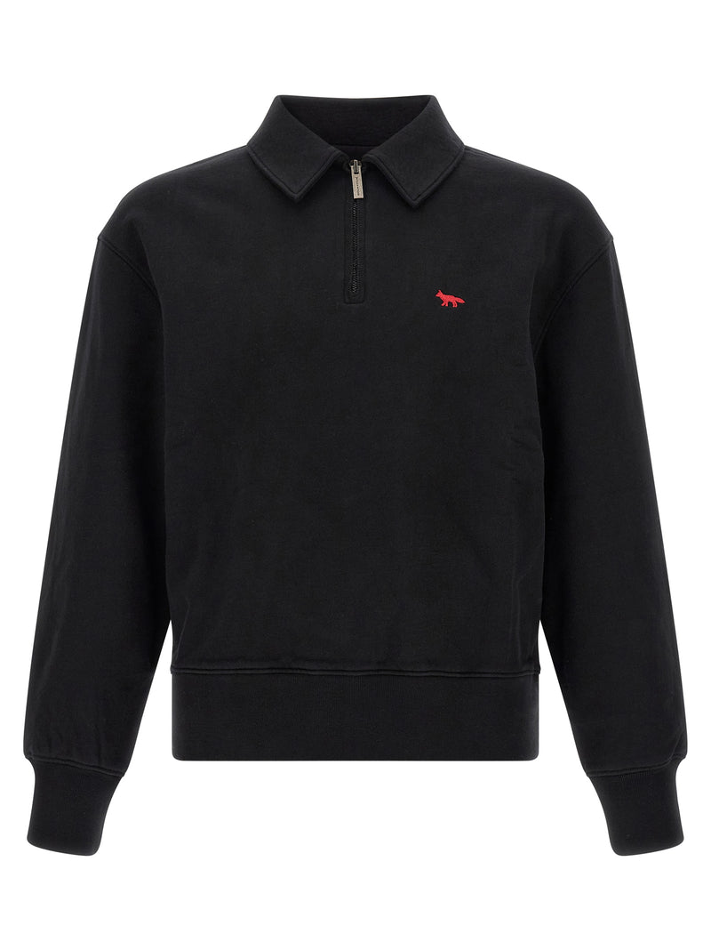 Maison Kitsuné Black Organic Cotton Sweatshirt