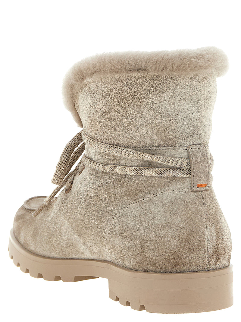 Bottines Santoni en cuir de veau beige pour femme