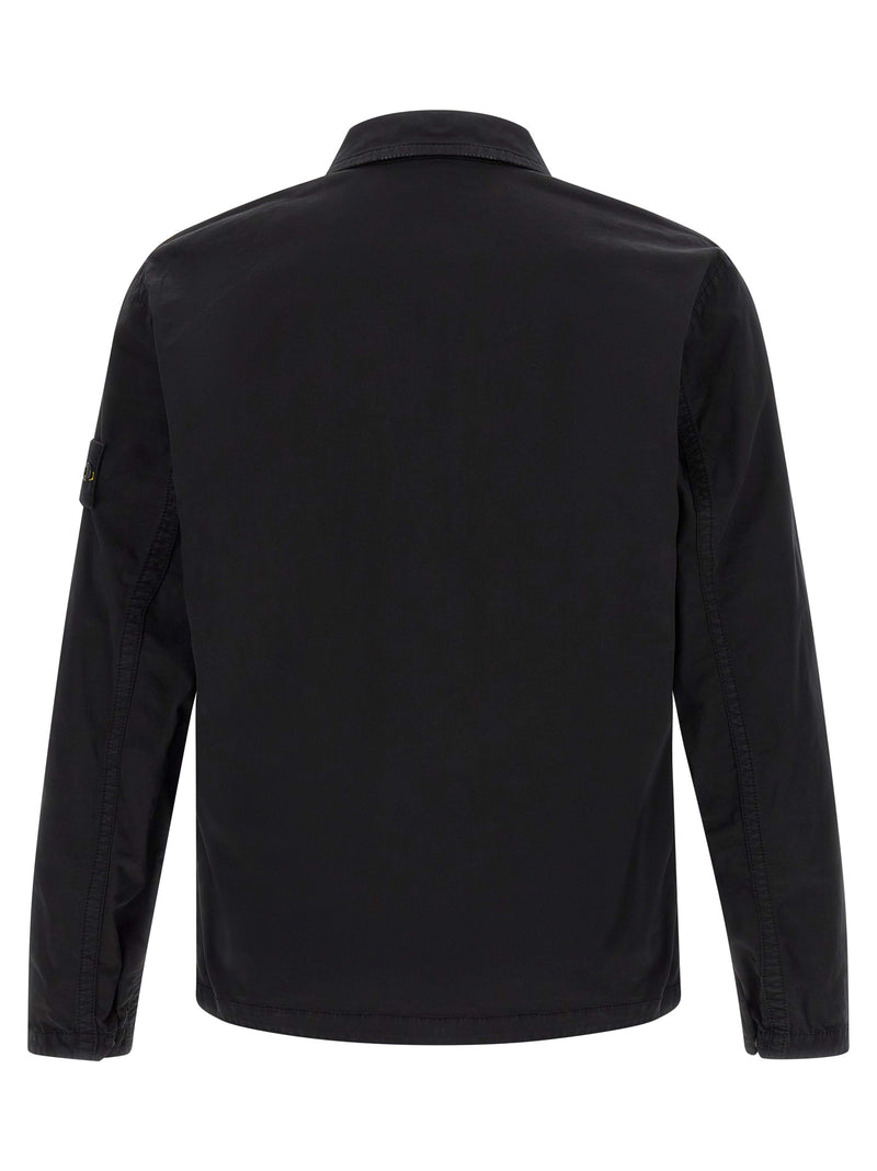 Chemise en coton Stone Island noire pour homme