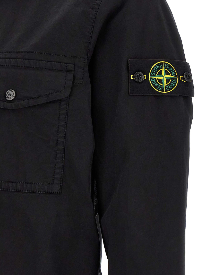 Chemise en coton Stone Island noire pour homme