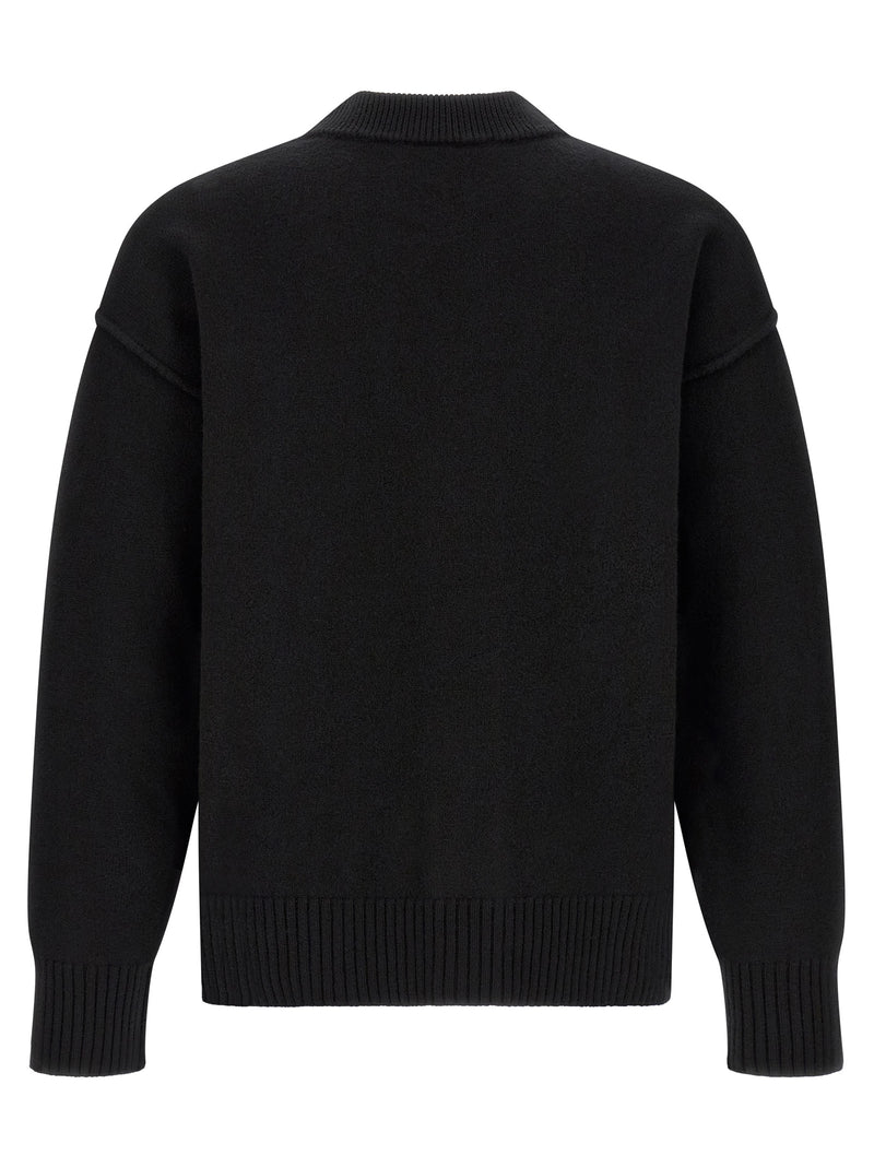 Ami Paris Black Wool Cardigan