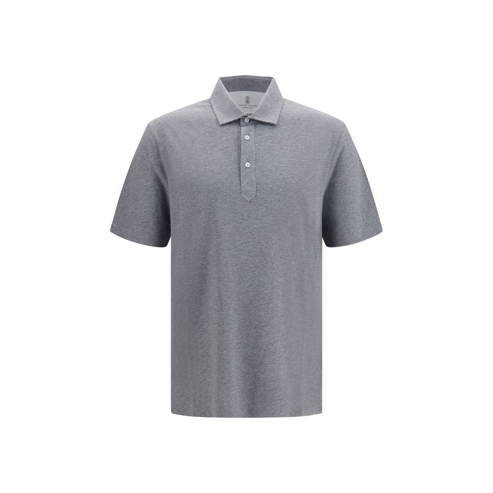 Brunello Cucinelli ポロシャツ　グレー　M Brunello Cucinelli Gray Cotton Polo Shirt — Urbalenti NYC