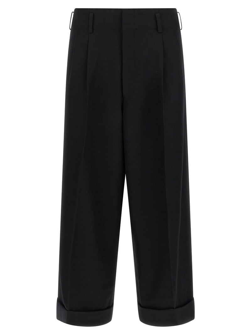 Comme Des Garçons Black Wool Cropped Pants