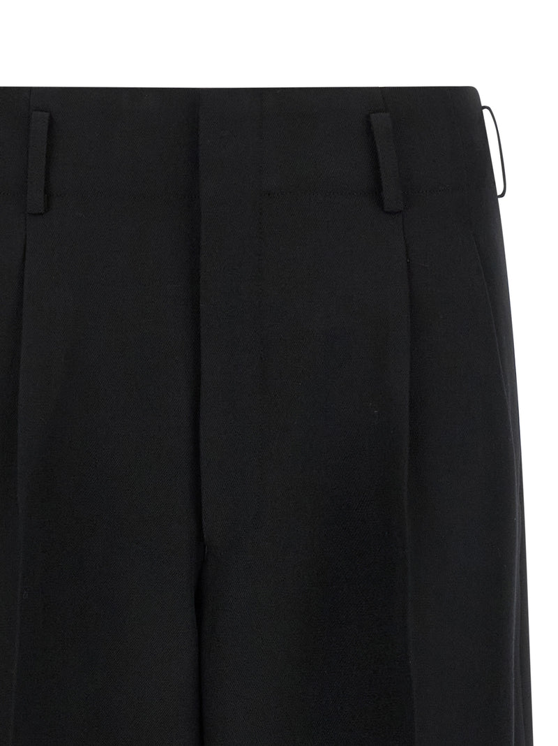 Comme Des Garçons Black Wool Cropped Pants