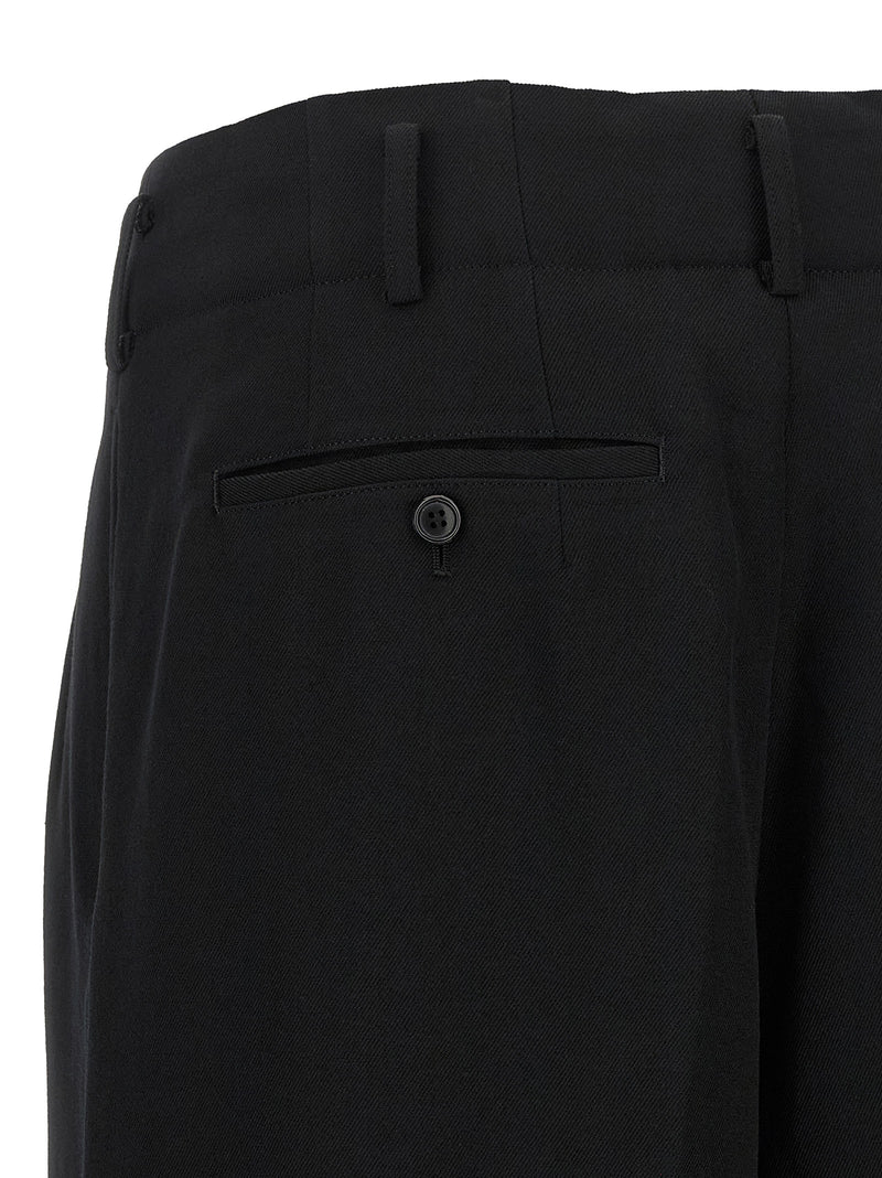 Comme Des Garçons Black Wool Cropped Pants