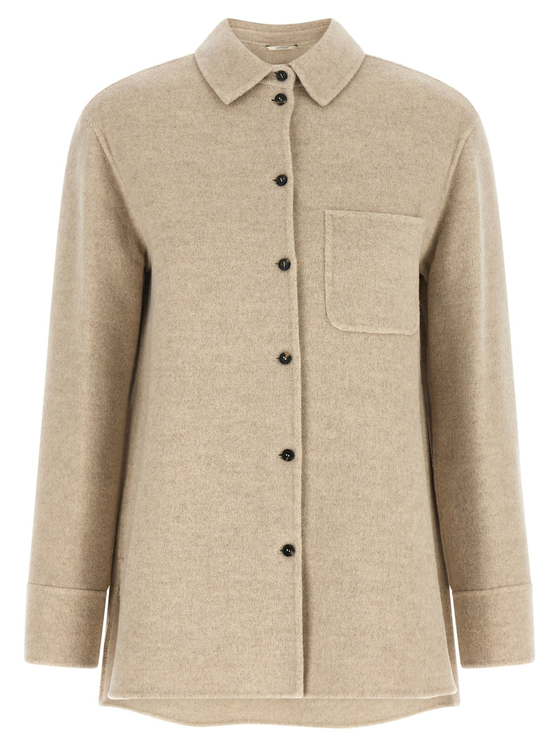 'S Max Mara Beige Virgin Wool Shell Jacket