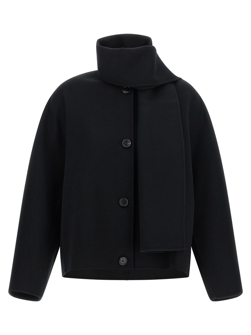 'S Max Mara Black Wool Full-Length Jacket