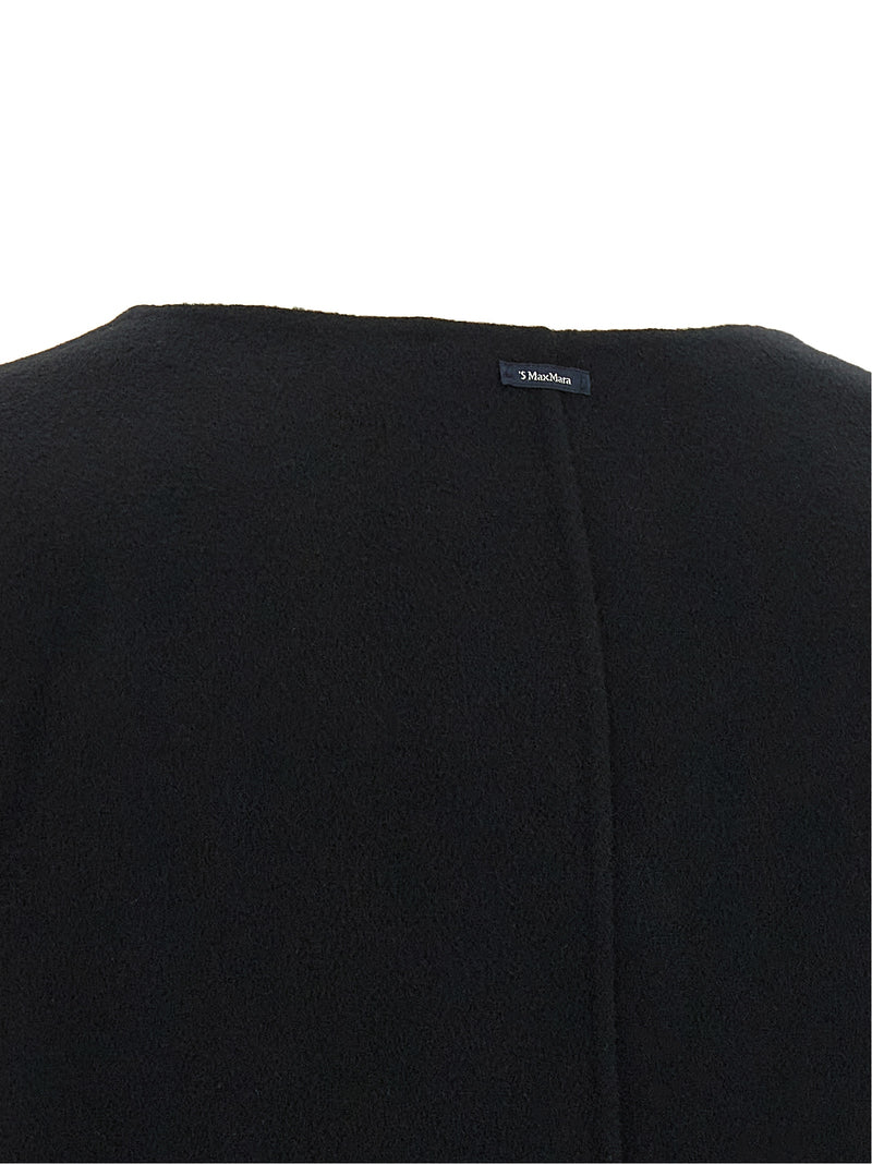 'S Max Mara Black Wool Full-Length Jacket
