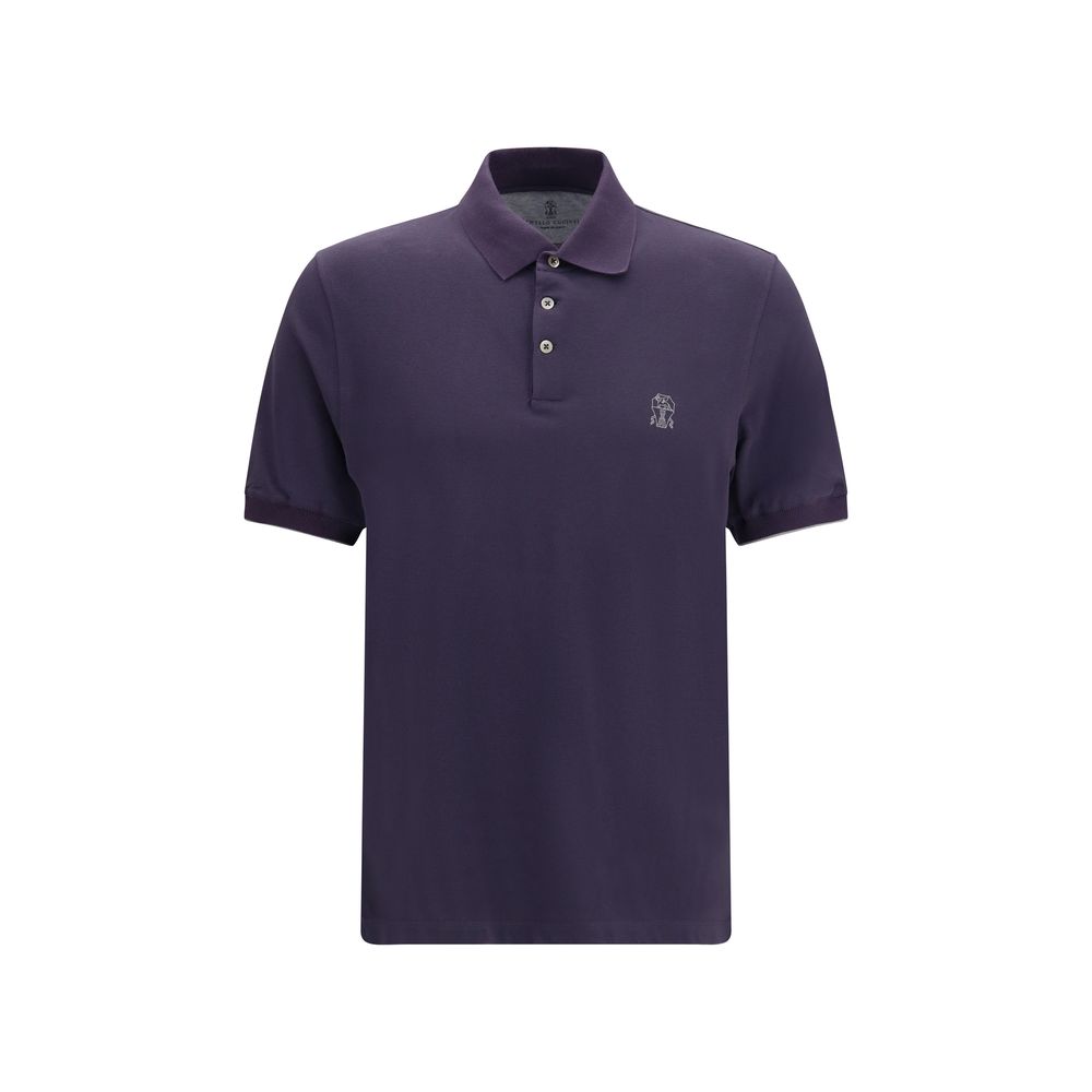 Brunello Cucinelli Purple Cotton Polo Shirt — Urbalenti NYC