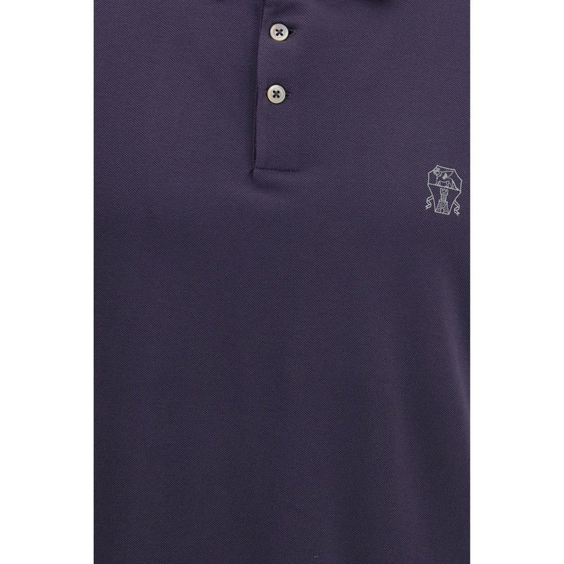 Brunello Cucinelli Purple Cotton Polo Shirt