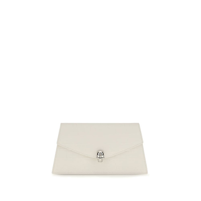 Alexander McQueen White Calf Leather Bos Taurus Shoulder Bag