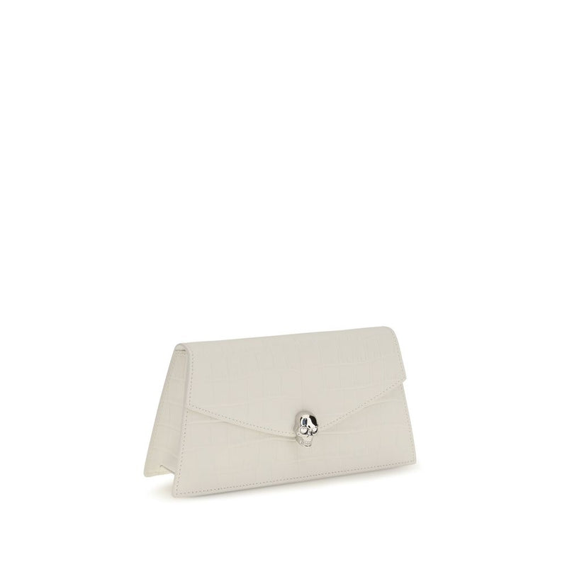 Alexander McQueen White Calf Leather Bos Taurus Shoulder Bag