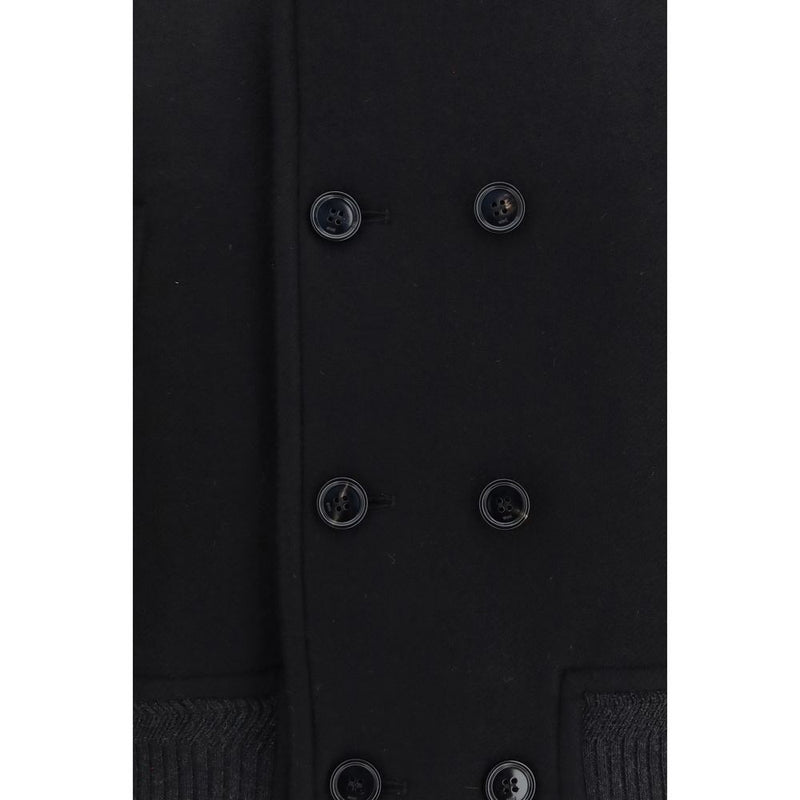 Ami Paris Black Wool Oves Aries Bomber