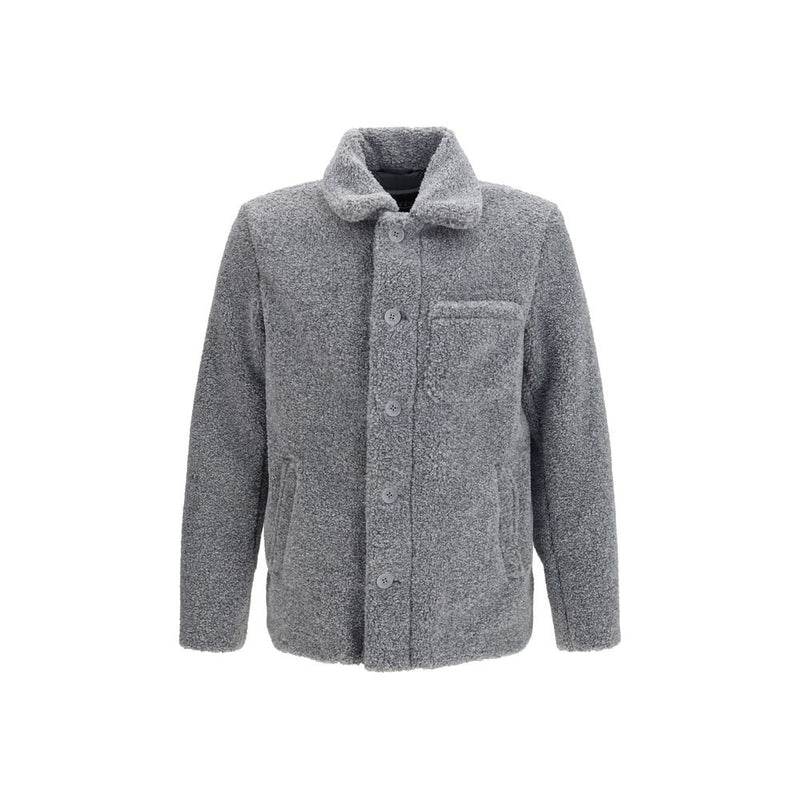 Chaqueta larga de poliéster gris de Herno