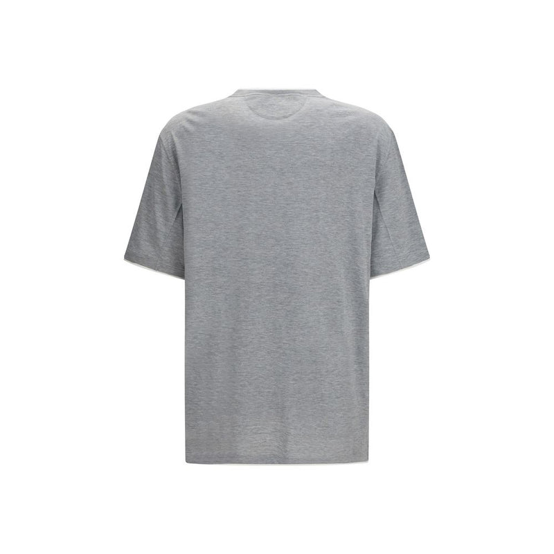Brunello Cucinelli Gray Cotton T-Shirt