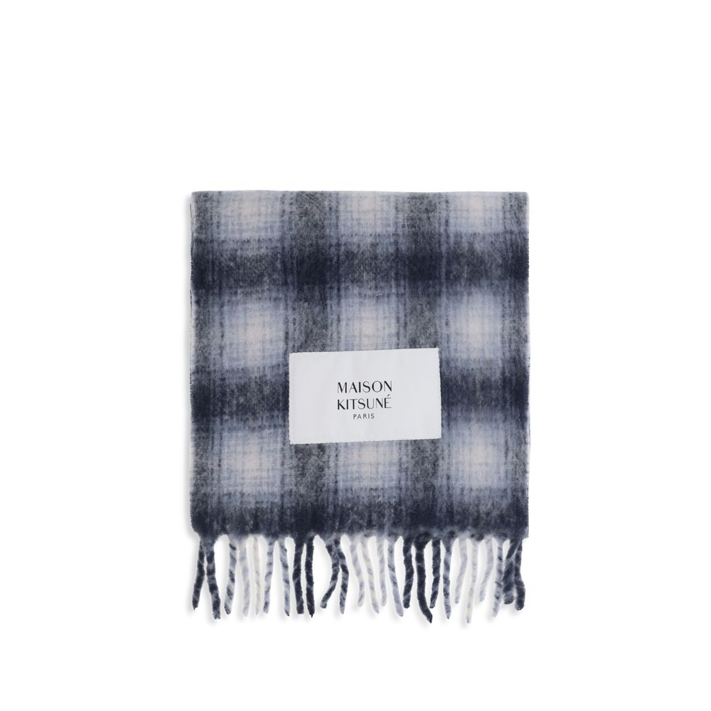 Maison Kitsuné Gray Alpaca Vicugna Pacos Scarf — Urbalenti NYC