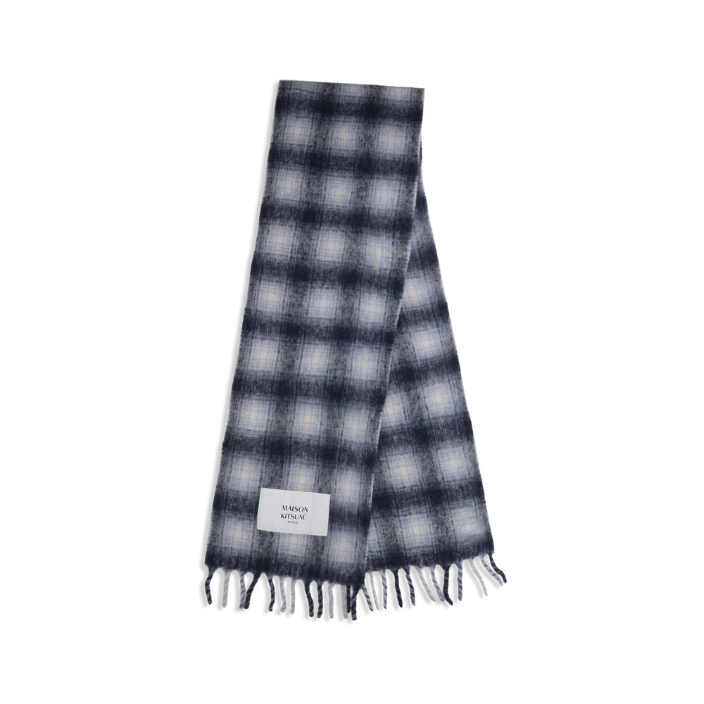 Maison Kitsuné Gray Alpaca Vicugna Pacos Scarf — Urbalenti NYC