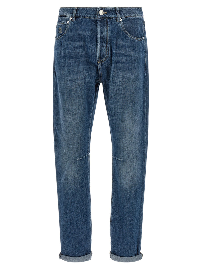 Jeans in cotone a gamba dritta Brunello Cucinelli da uomo
