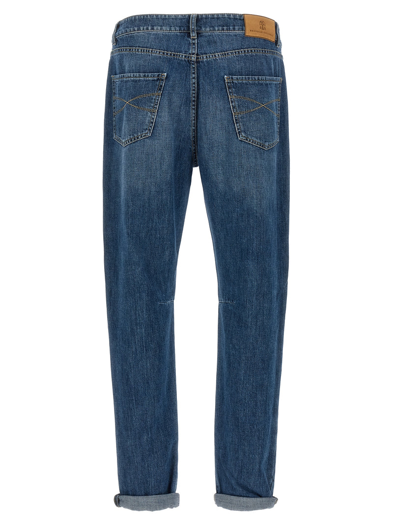Jeans in cotone a gamba dritta Brunello Cucinelli da uomo