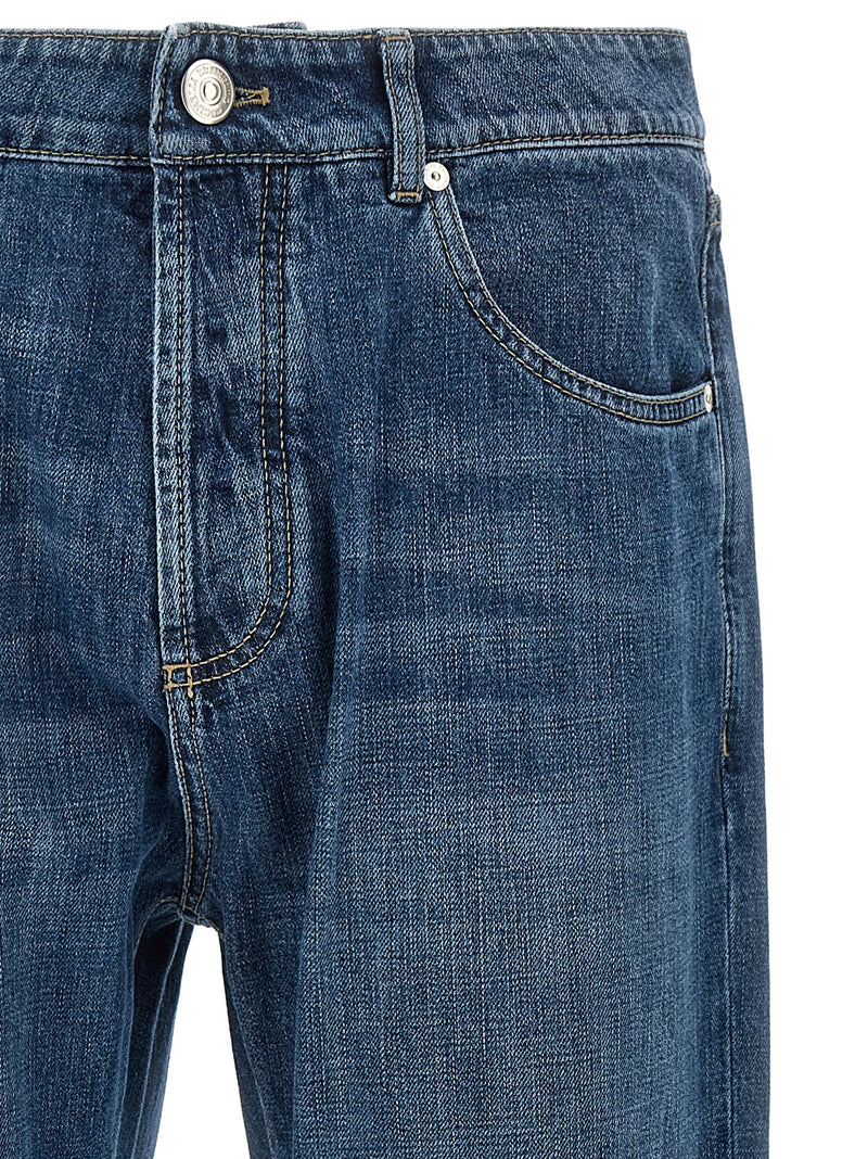 Jeans in cotone a gamba dritta Brunello Cucinelli da uomo