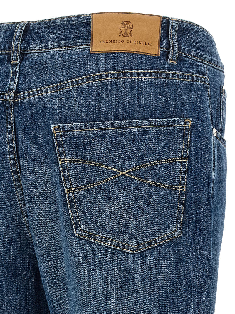 Jeans in cotone a gamba dritta Brunello Cucinelli da uomo
