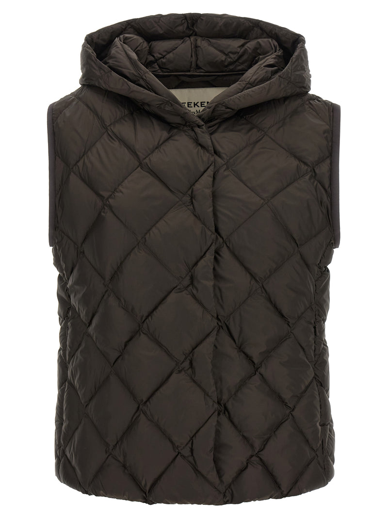 Max Mara Brown Polyester Sleeveless Jacket