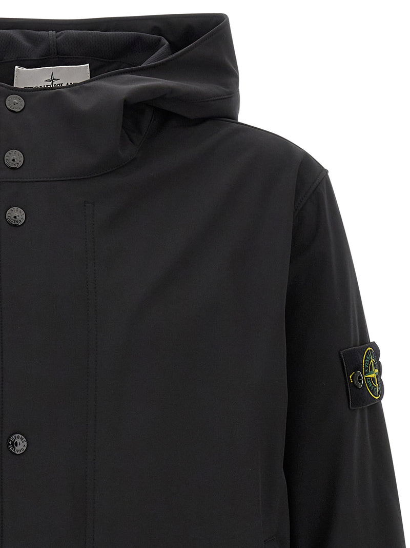 Stone Island Black Polyester Shell Jacket