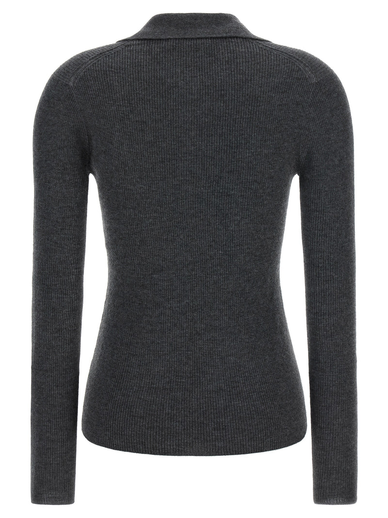 Max Mara Gray Cashmere Polo Shirt