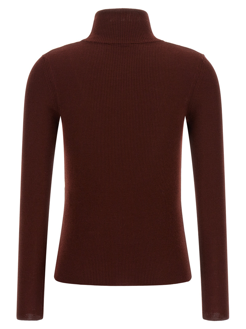 Max Mara Bordeaux Virgin Wool Cardigan