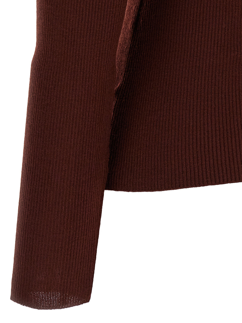 Max Mara Bordeaux Virgin Wool Cardigan