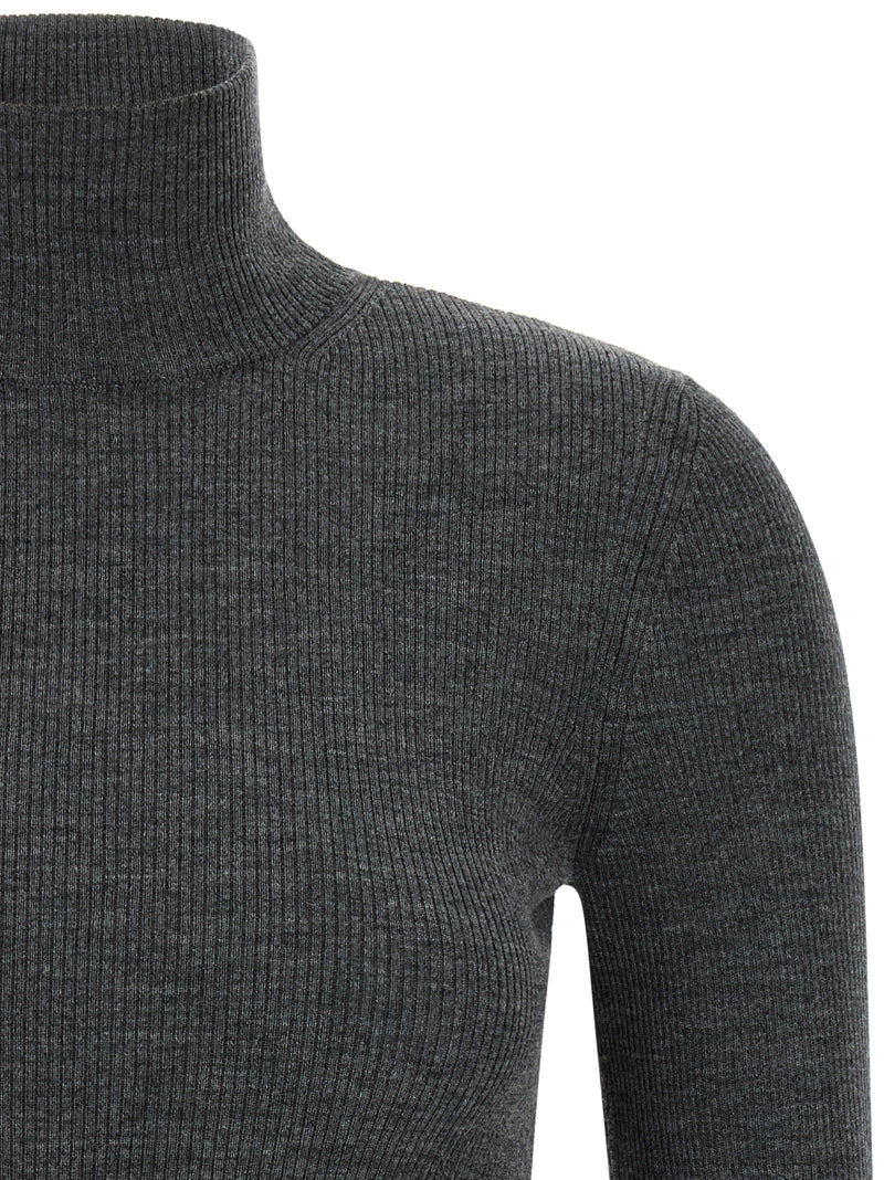 Max Mara Gray Virgin Wool Cardigan