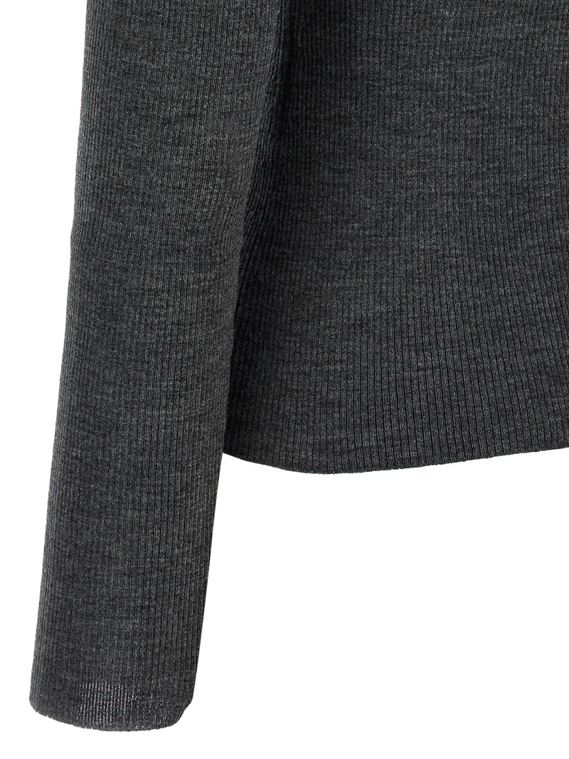 Max Mara Gray Virgin Wool Cardigan