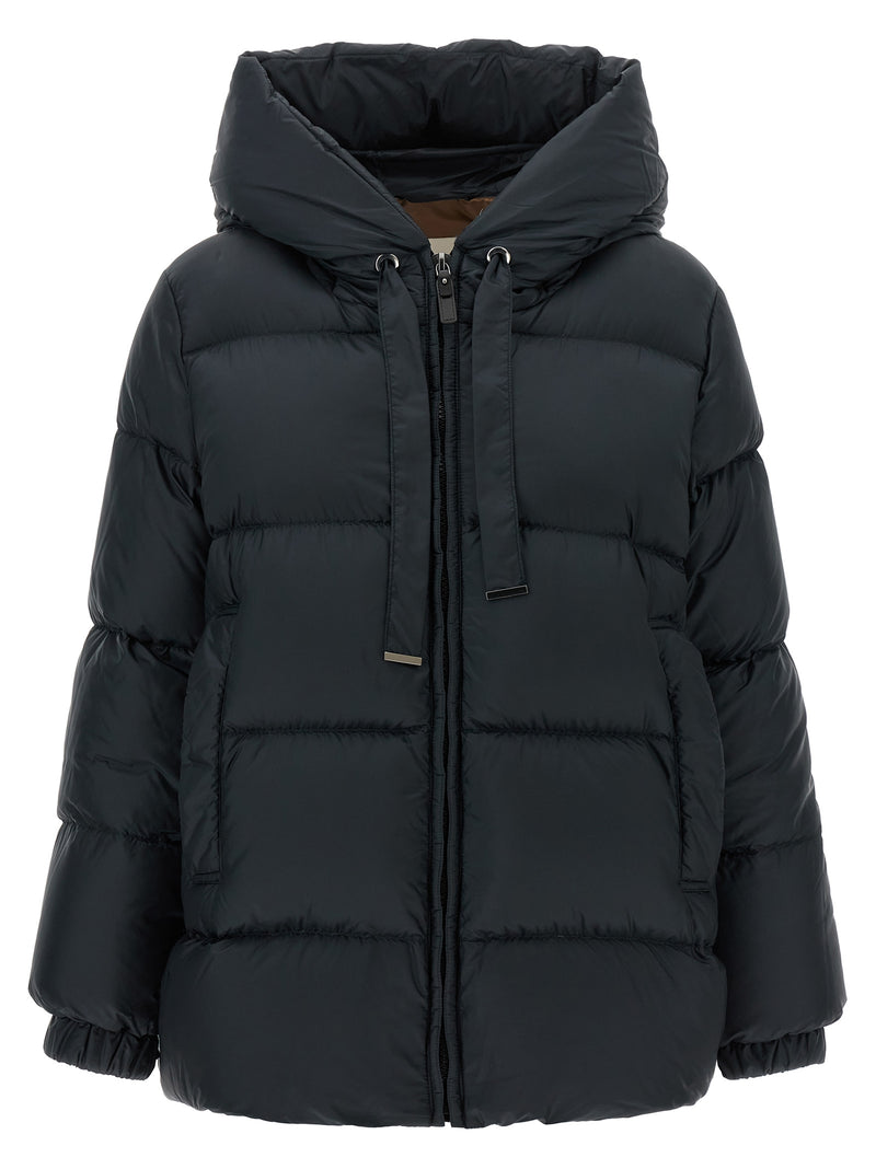 Max Mara Blue Polyester Full-Length Jacket