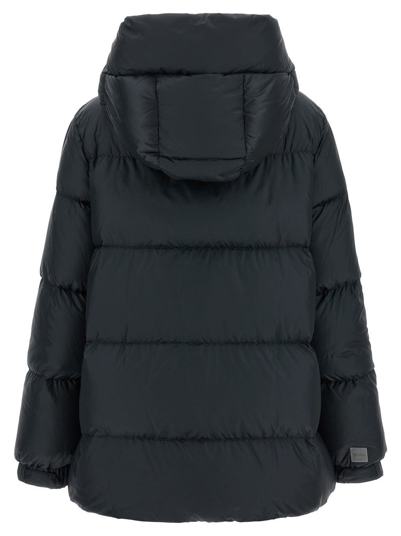 Max Mara Blue Polyester Full-Length Jacket