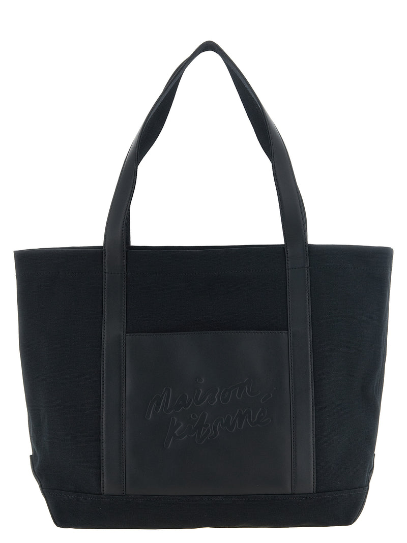 Maison Kitsuné Black Cotton Tote Bag
