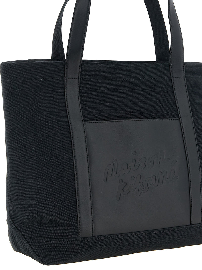Maison Kitsuné Black Cotton Tote Bag