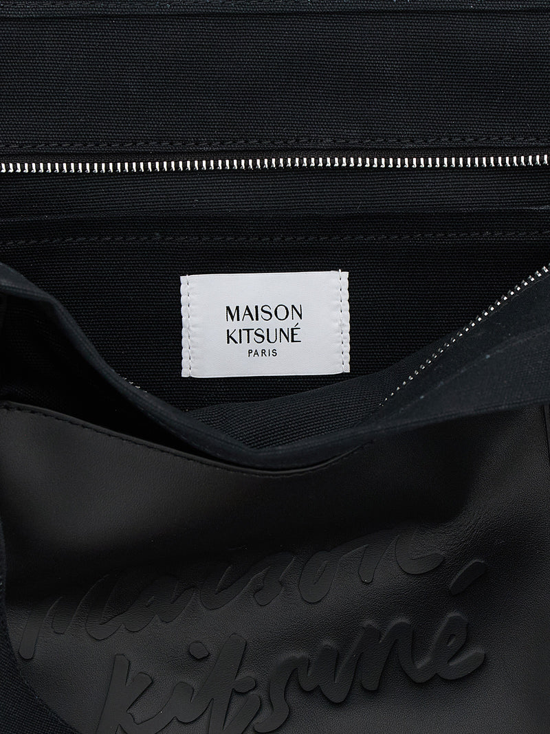 Maison Kitsuné Black Cotton Tote Bag