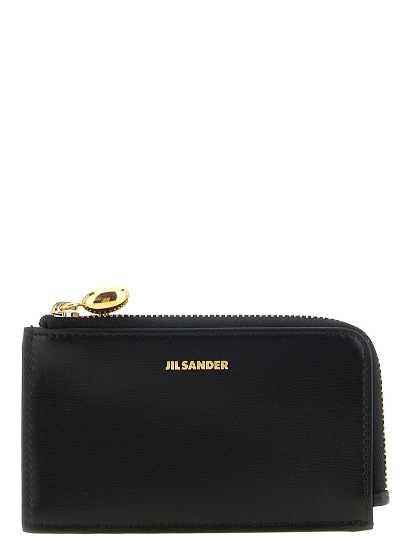 Tarjetero de piel de becerro Jil Sander para mujer