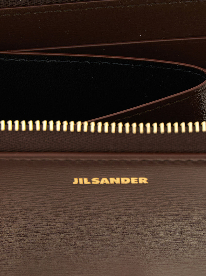 Jil Sander Brown Calfskin Cardholder