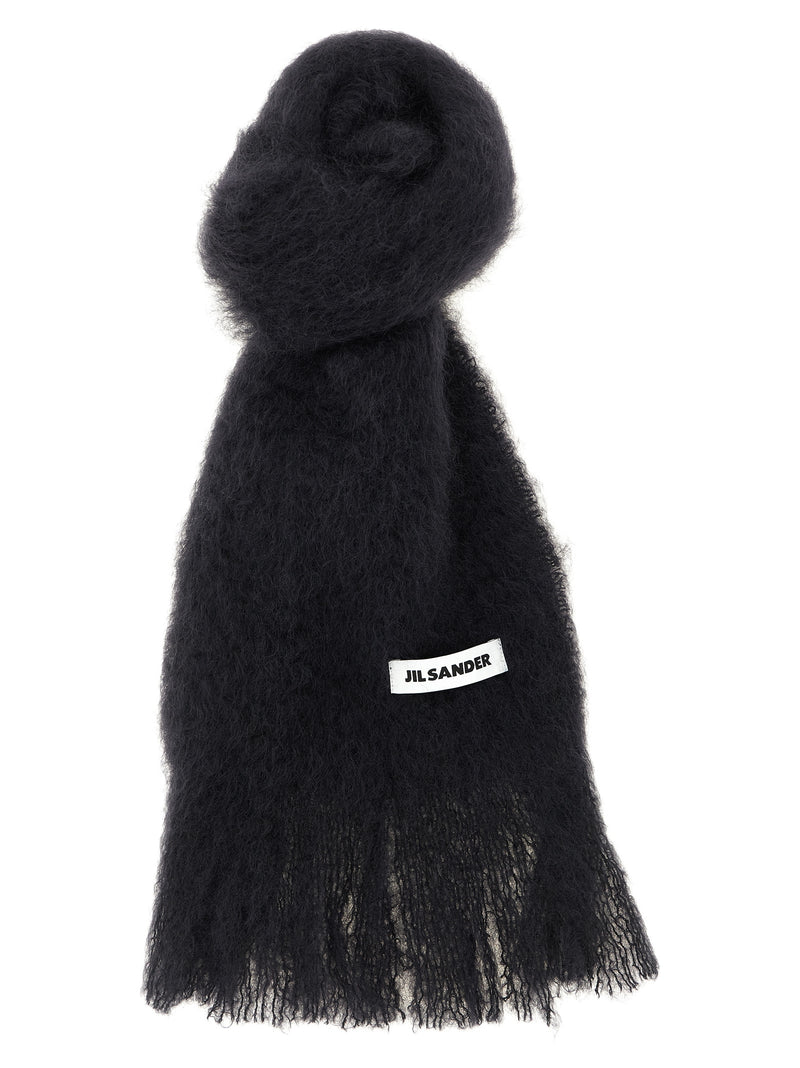 Jil Sander Black Wool Scarf