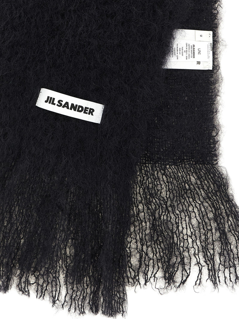 Jil Sander Black Wool Scarf