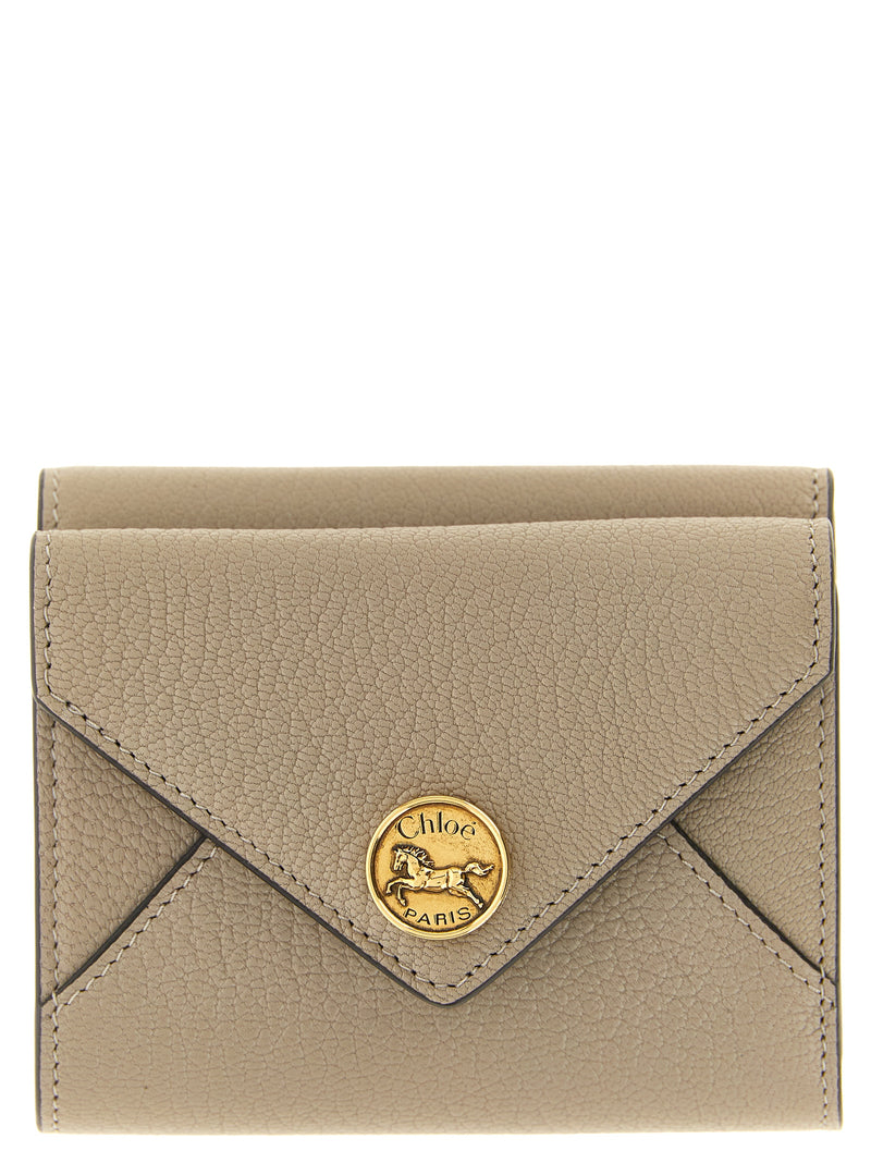 Tarjetero Chloé de piel de cabra beige