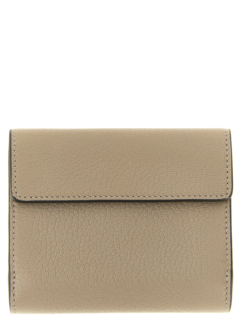 Tarjetero Chloé de piel de cabra beige