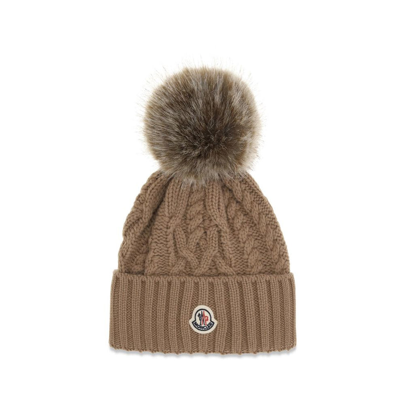 Moncler Brown Wool Oves Aries Beanie