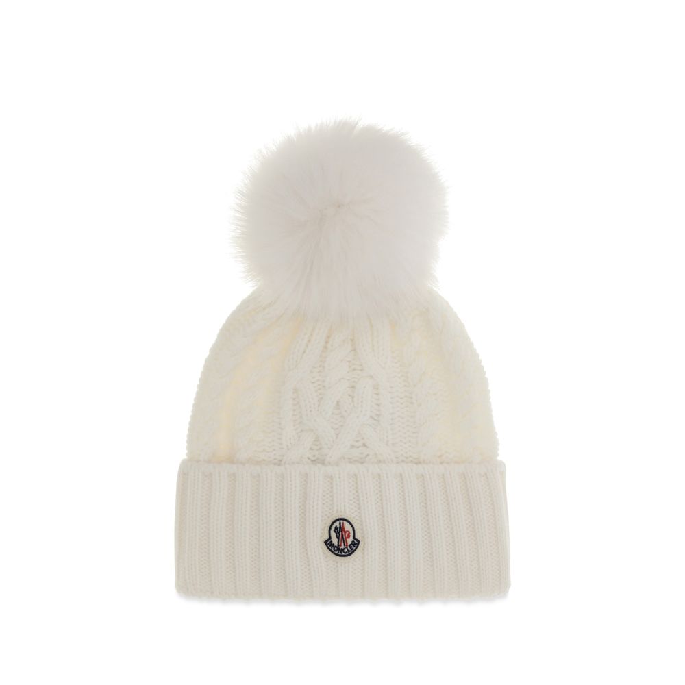 Moncler White Wool Oves Aries Beanie — URBALENTI