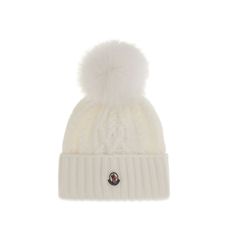 Moncler White Wool Oves Aries Beanie