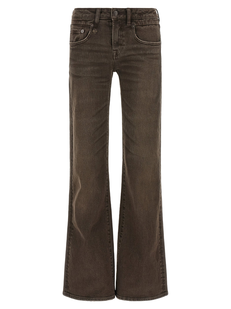 R13 Brown Cotton Flared Jeans