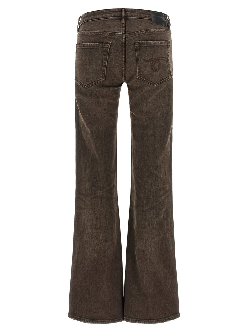 R13 Brown Cotton Flared Jeans