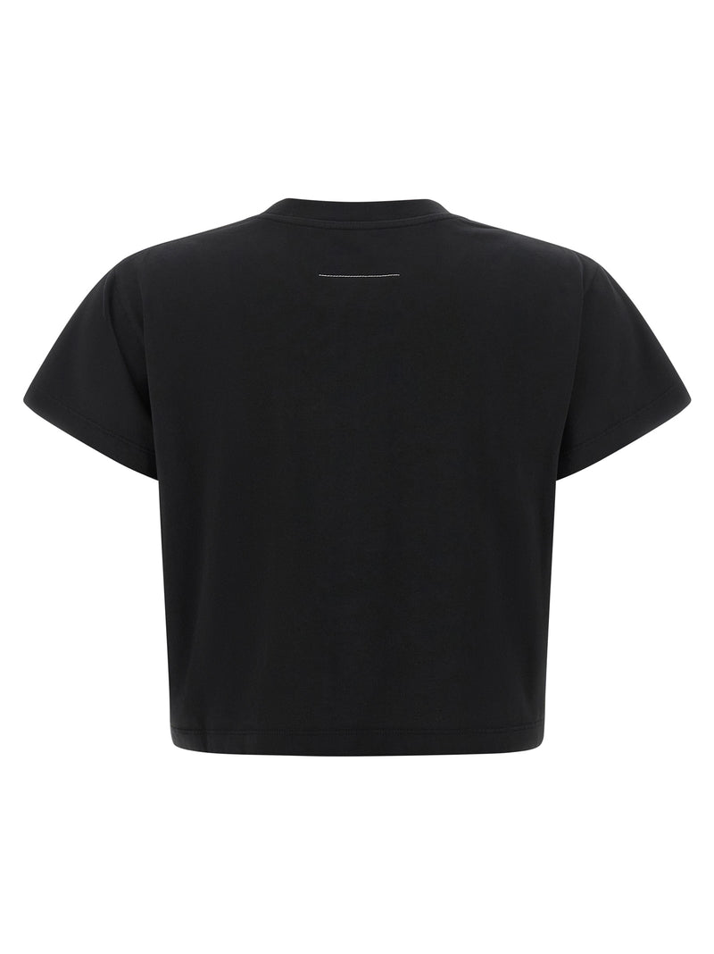 Camiseta de algodón negra MM6 Maison Margiela