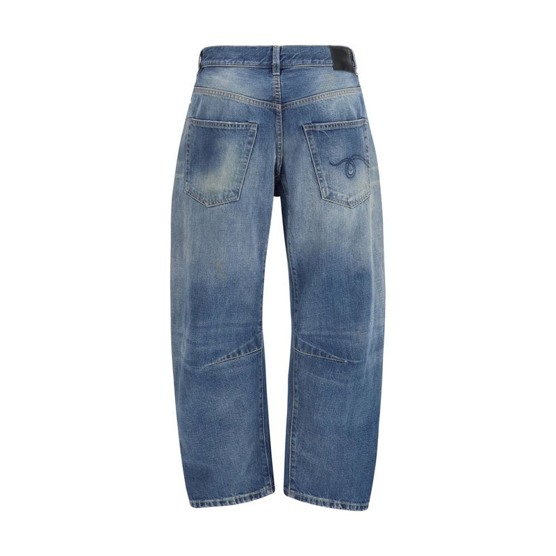 R13 Blue Cotton Boyfriend Jeans